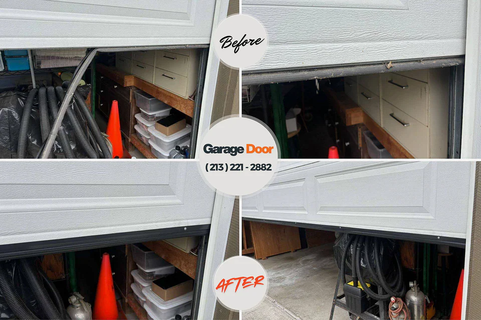 Before and after: garage door repair Philadelphia, PA
